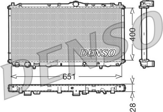 Denso DRM33060 - Радиатор, охлаждане на двигателя vvparts.bg