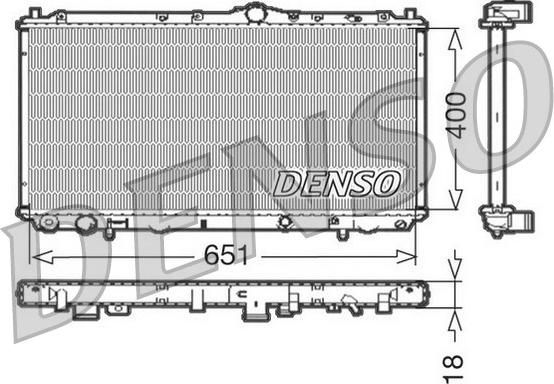 Denso DRM33061 - Радиатор, охлаждане на двигателя vvparts.bg