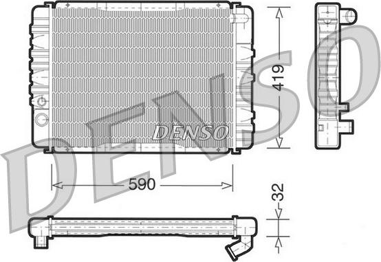 Denso DRM33001 - Радиатор, охлаждане на двигателя vvparts.bg