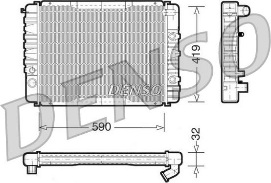 Denso DRM33003 - Радиатор, охлаждане на двигателя vvparts.bg