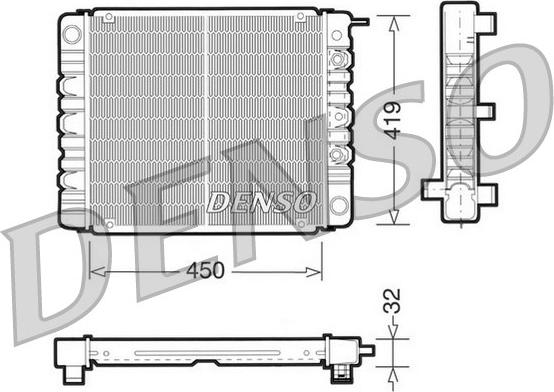Denso DRM33002 - Радиатор, охлаждане на двигателя vvparts.bg