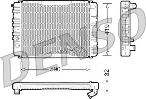 Denso DRM33035 - Радиатор, охлаждане на двигателя vvparts.bg