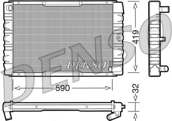 Denso DRM33033 - Радиатор, охлаждане на двигателя vvparts.bg