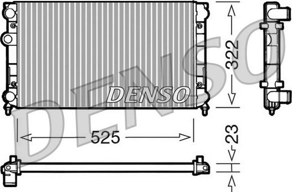 Denso DRM32005 - Радиатор, охлаждане на двигателя vvparts.bg