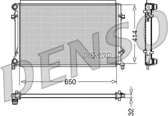 Denso DRM32016 - Радиатор, охлаждане на двигателя vvparts.bg