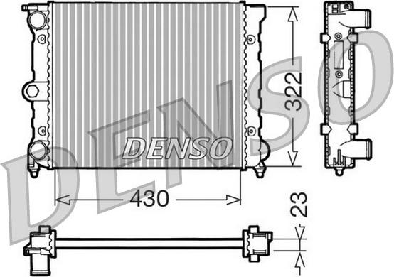 Denso DRM32022 - Радиатор, охлаждане на двигателя vvparts.bg