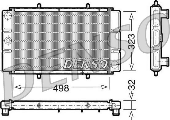 Denso DRM24010 - Радиатор, охлаждане на двигателя vvparts.bg
