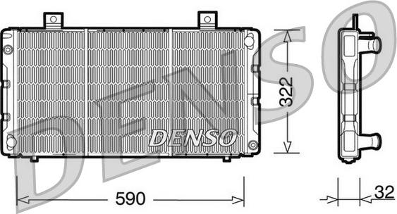 Denso DRM25003 - Радиатор, охлаждане на двигателя vvparts.bg