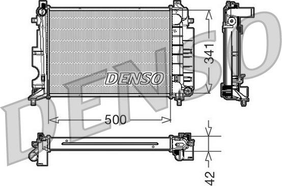 Denso DRM25014 - Радиатор, охлаждане на двигателя vvparts.bg