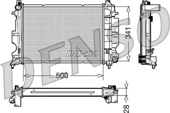 Denso DRM25011 - Радиатор, охлаждане на двигателя vvparts.bg