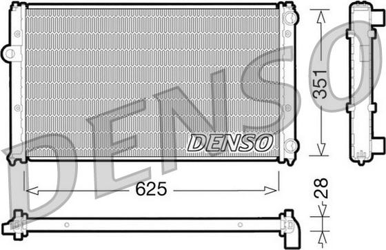 Denso DRM26001 - Радиатор, охлаждане на двигателя vvparts.bg