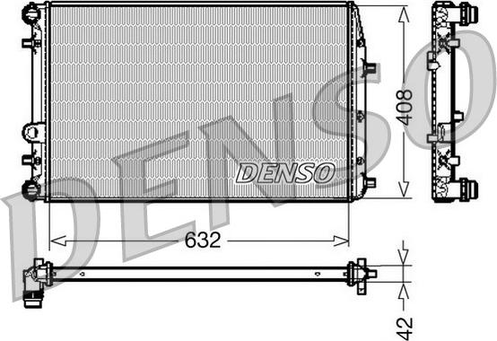 Denso DRM26011 - Радиатор, охлаждане на двигателя vvparts.bg