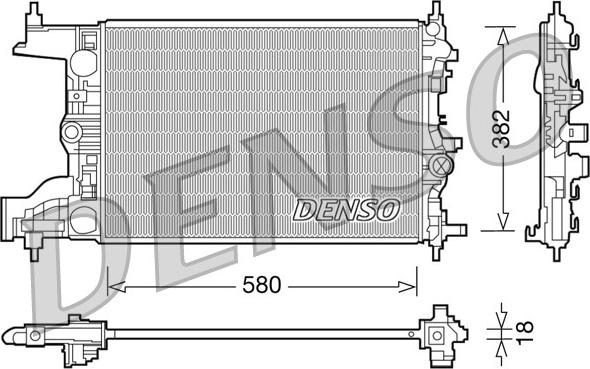 Denso DRM20094 - Радиатор, охлаждане на двигателя vvparts.bg