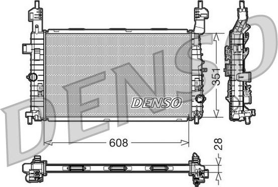 Denso DRM20091 - Радиатор, охлаждане на двигателя vvparts.bg