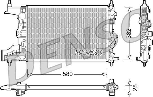 Denso DRM20098 - Радиатор, охлаждане на двигателя vvparts.bg