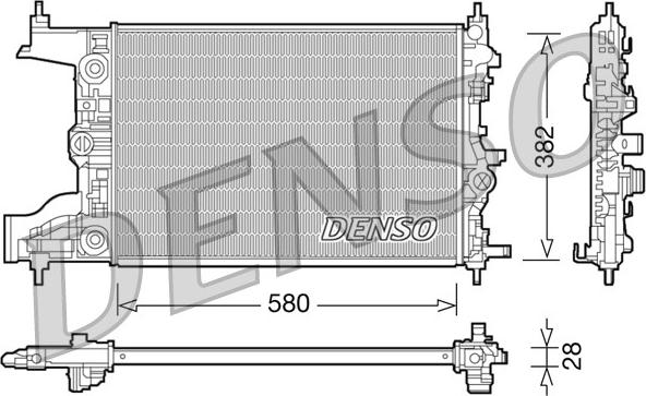 Denso DRM20097 - Радиатор, охлаждане на двигателя vvparts.bg