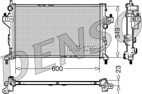 Denso DRM20045 - Радиатор, охлаждане на двигателя vvparts.bg