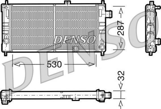 Denso DRM20064 - Радиатор, охлаждане на двигателя vvparts.bg