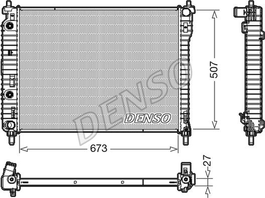 Denso DRM20008 - Радиатор, охлаждане на двигателя vvparts.bg