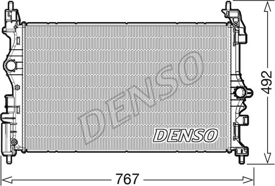 Denso DRM20019 - Радиатор, охлаждане на двигателя vvparts.bg