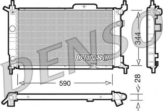 Denso DRM20015 - Радиатор, охлаждане на двигателя vvparts.bg