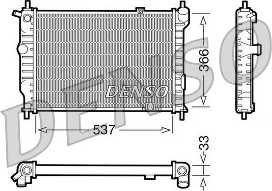 Denso DRM20010 - Радиатор, охлаждане на двигателя vvparts.bg