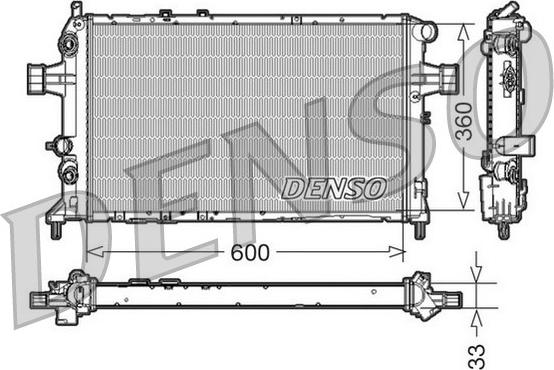 Denso DRM20017 - Радиатор, охлаждане на двигателя vvparts.bg