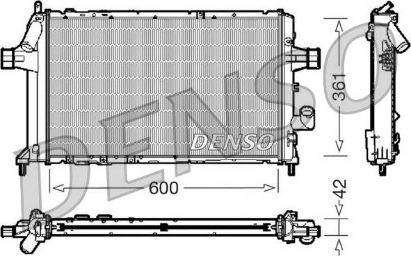 Denso DRM20085 - Радиатор, охлаждане на двигателя vvparts.bg