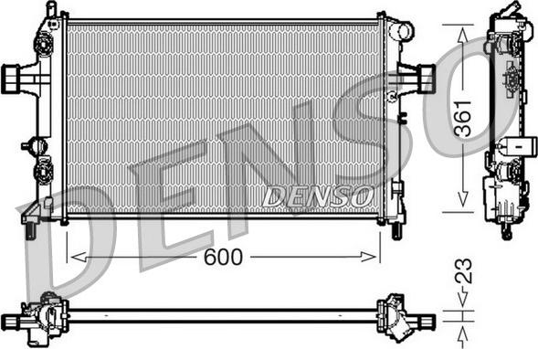 Denso DRM20086 - Радиатор, охлаждане на двигателя vvparts.bg