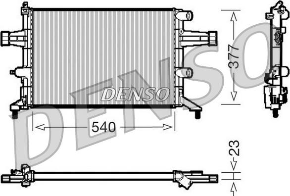 Denso DRM20080 - Радиатор, охлаждане на двигателя vvparts.bg