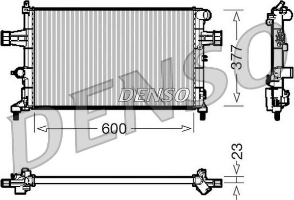 Denso DRM20083 - Радиатор, охлаждане на двигателя vvparts.bg