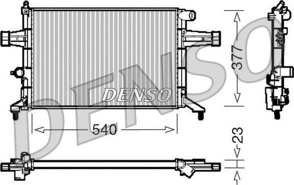 Denso DRM20082 - Радиатор, охлаждане на двигателя vvparts.bg