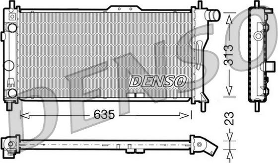 Denso DRM20034 - Радиатор, охлаждане на двигателя vvparts.bg