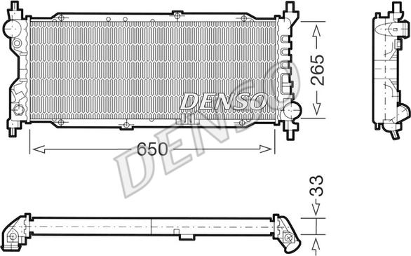 Denso DRM20036 - Радиатор, охлаждане на двигателя vvparts.bg