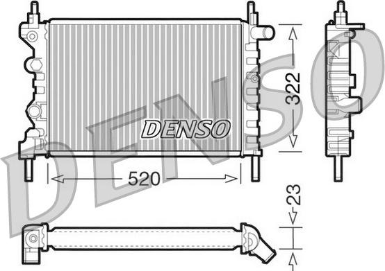 Denso DRM20031 - Радиатор, охлаждане на двигателя vvparts.bg