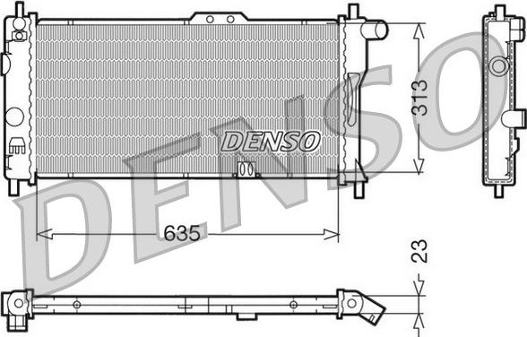 Denso DRM20032 - Радиатор, охлаждане на двигателя vvparts.bg