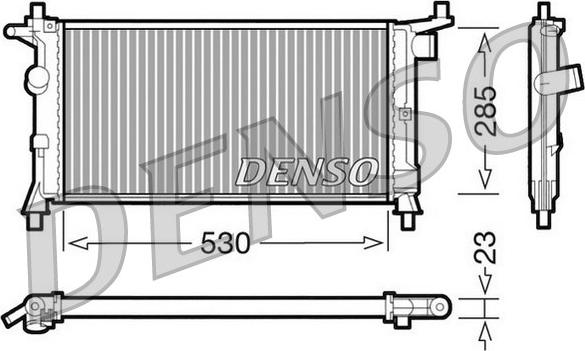 Denso DRM20037 - Радиатор, охлаждане на двигателя vvparts.bg