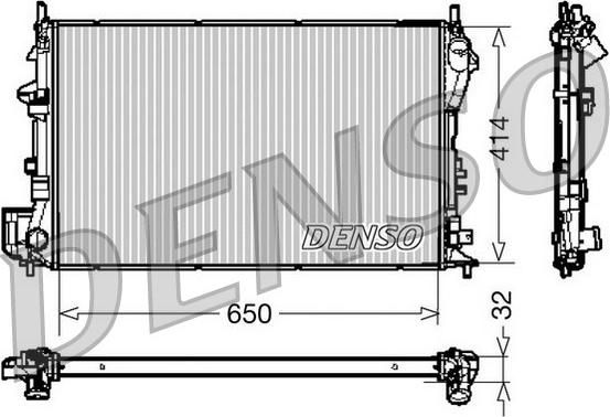 Denso DRM20029 - Радиатор, охлаждане на двигателя vvparts.bg