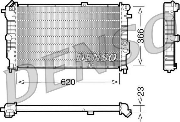 Denso DRM20020 - Радиатор, охлаждане на двигателя vvparts.bg