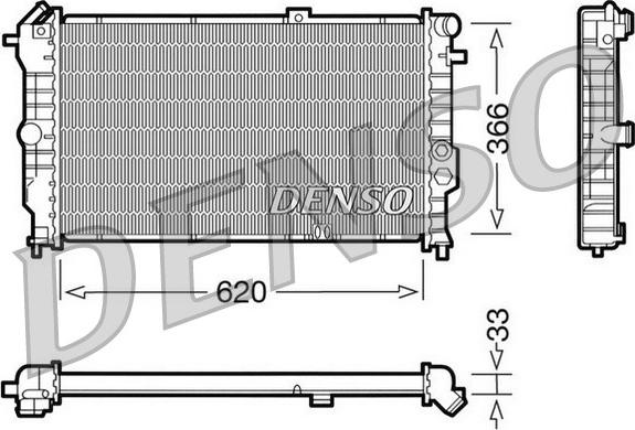 Denso DRM20021 - Радиатор, охлаждане на двигателя vvparts.bg