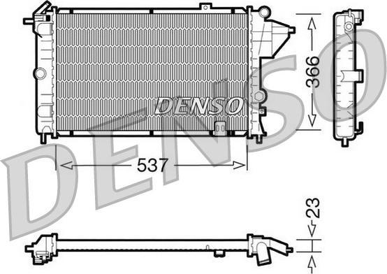 Denso DRM20023 - Радиатор, охлаждане на двигателя vvparts.bg