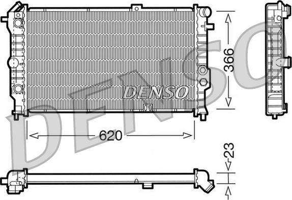 Denso DRM20022 - Радиатор, охлаждане на двигателя vvparts.bg