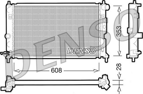 Denso DRM20027 - Радиатор, охлаждане на двигателя vvparts.bg