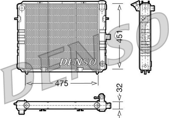 Denso DRM20074 - Радиатор, охлаждане на двигателя vvparts.bg