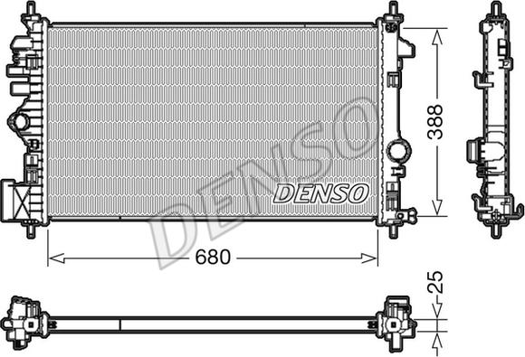 Denso DRM20109 - Радиатор, охлаждане на двигателя vvparts.bg