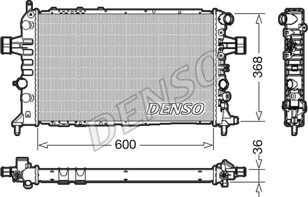 Denso DRM20112 - Радиатор, охлаждане на двигателя vvparts.bg