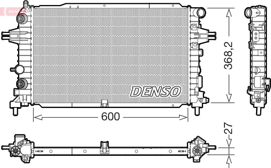 Denso DRM20129 - Радиатор, охлаждане на двигателя vvparts.bg