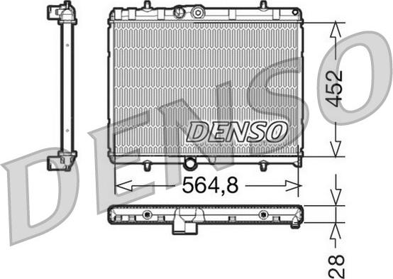 Denso DRM21057 - Радиатор, охлаждане на двигателя vvparts.bg