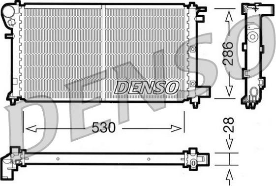 Denso DRM21004 - Радиатор, охлаждане на двигателя vvparts.bg