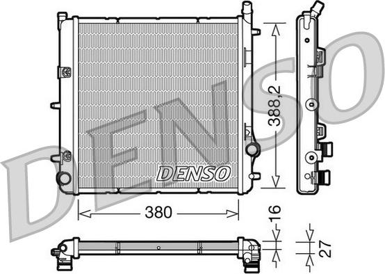 Denso DRM21005 - Радиатор, охлаждане на двигателя vvparts.bg